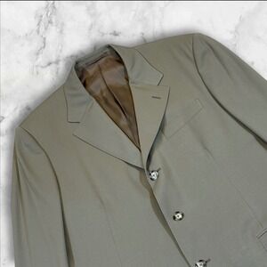 PRADA Men's EU 52 L US 42‎ L Olive Green Virgin Wool Blazer Made in Italy G8000